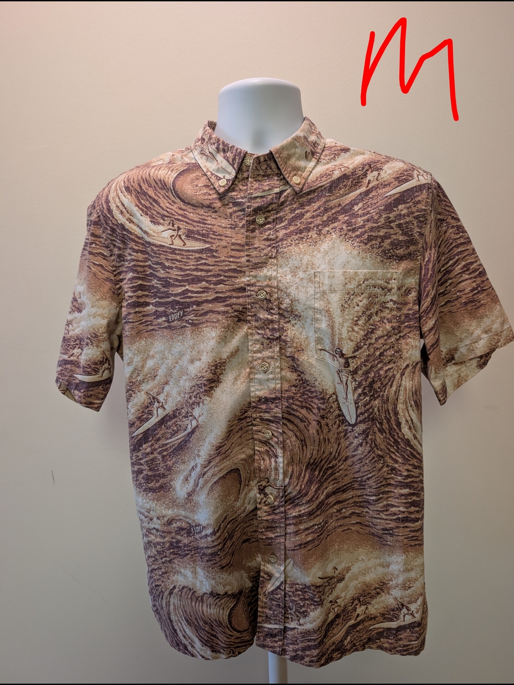 reyn spooner Art Of Eddy Surf Wave Print Button-Down Shirt